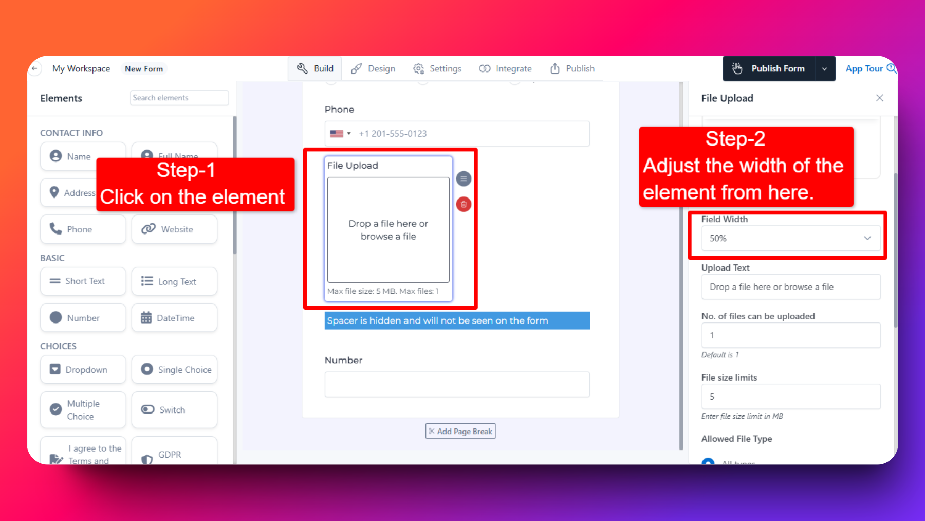 Adjust Field Width