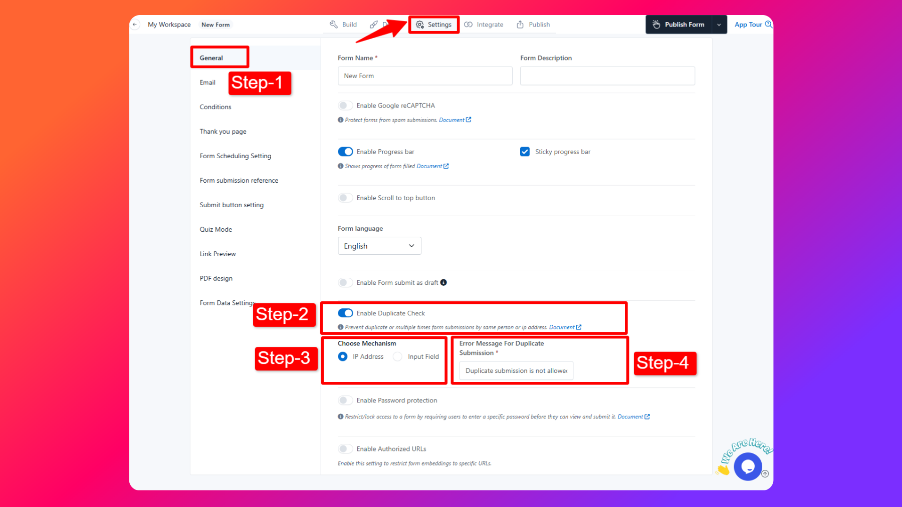 Steps to Configure Duplicate Check