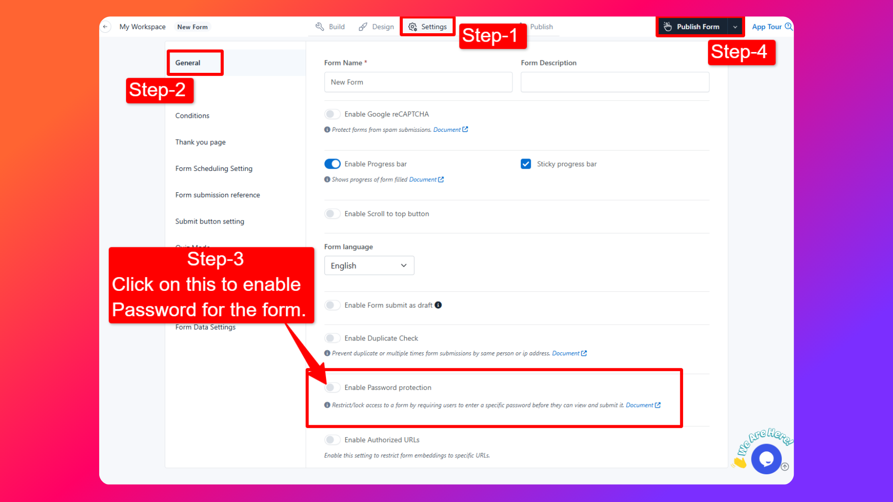 Creating a Password Protected Form