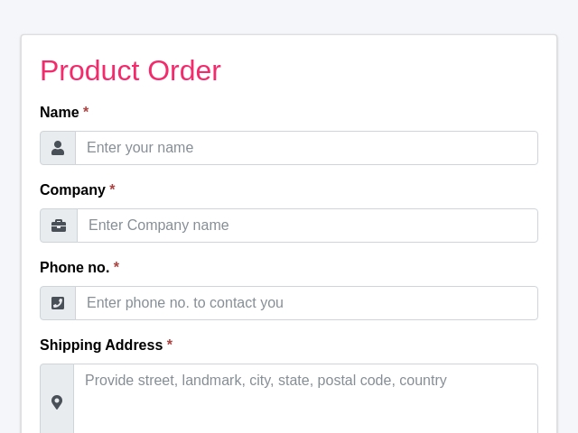 Product order