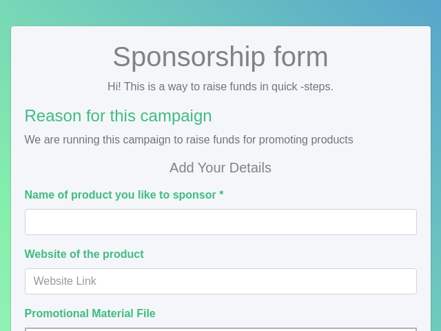 Sponsorship form