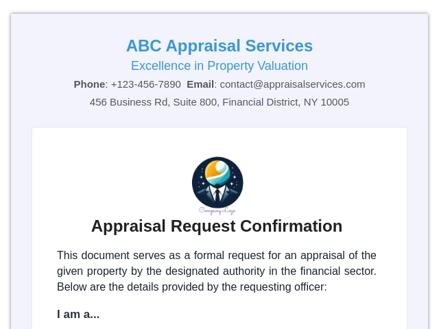 Appraisal Request Document