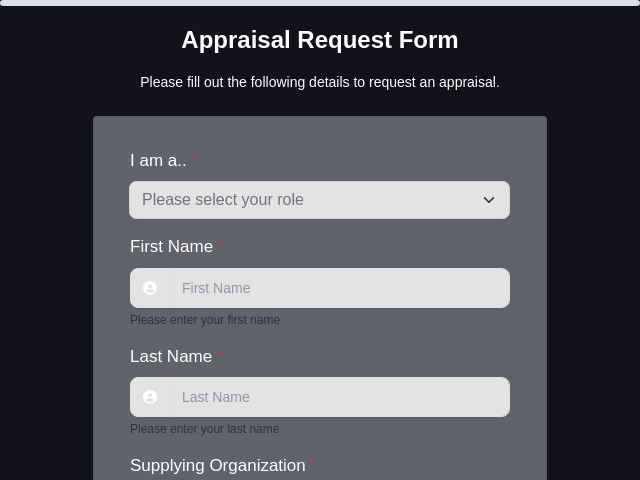 Appraisal Request Form