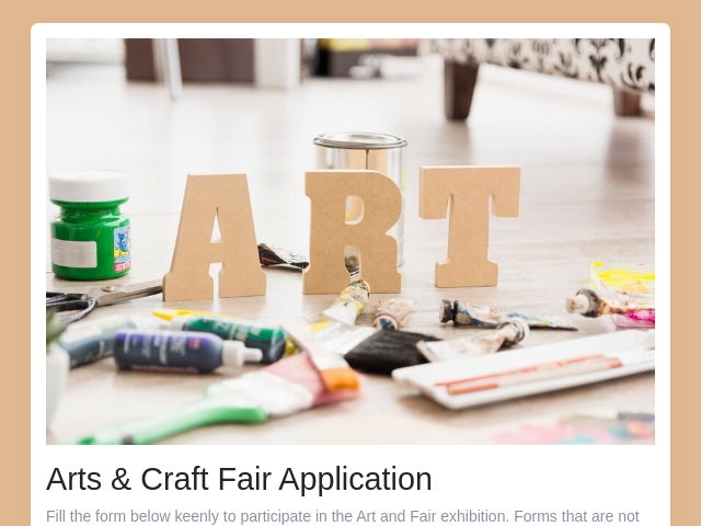 Arts and Craft Fair Application Form