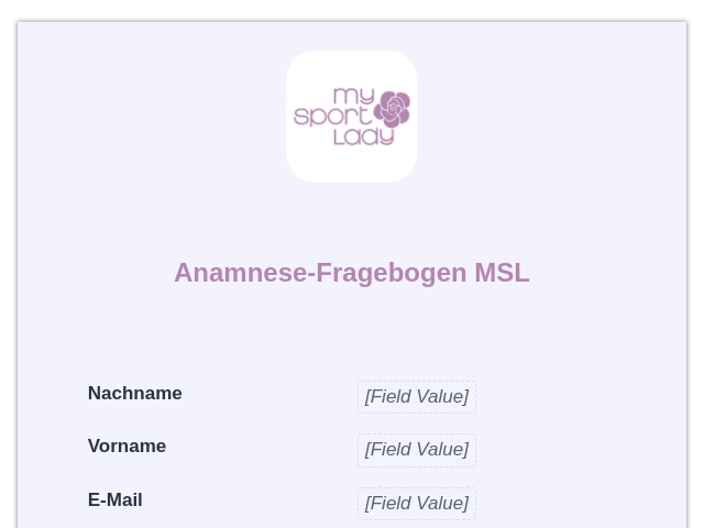 Auswertung - Anamnese-Fragebogen - MSL