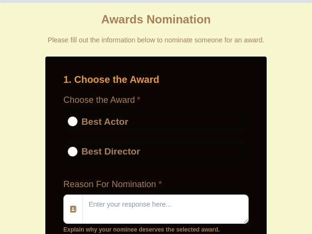 Awards Nomination Form