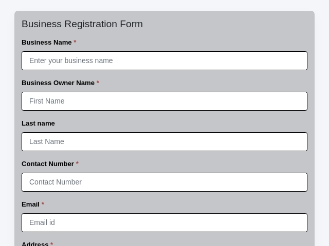 Business Registration Form