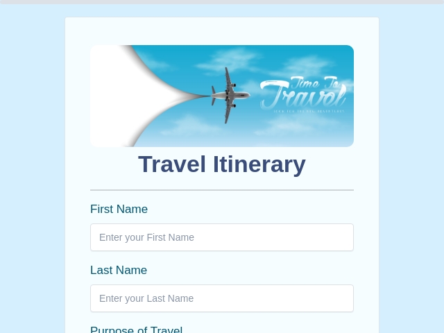 Business Travel Itinerary