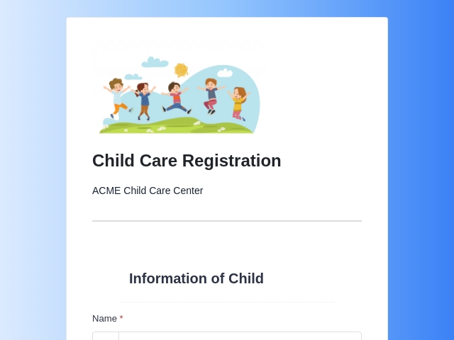 Child Care Registration