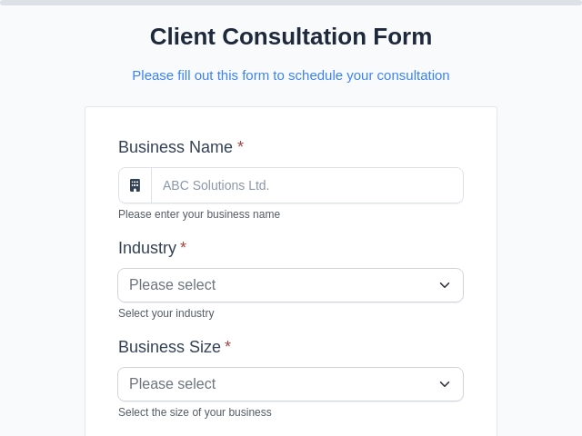 Client Consultation Form