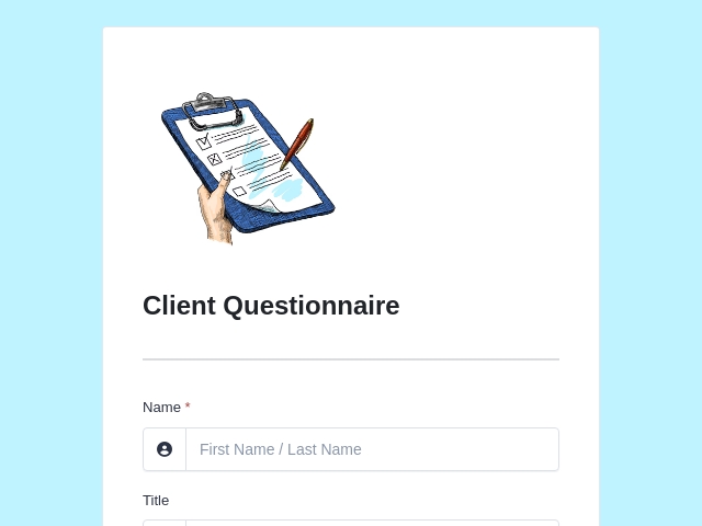 Client Questionnaire