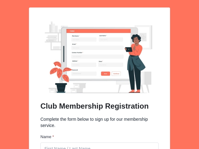 Club Membership Registration Form