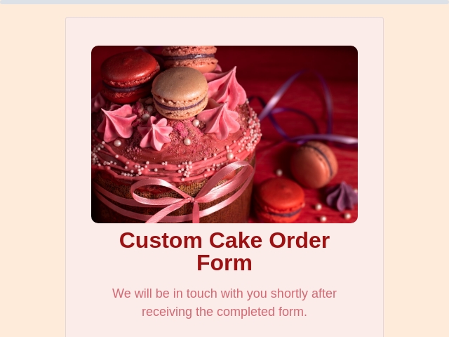 Custom Cake Order Form