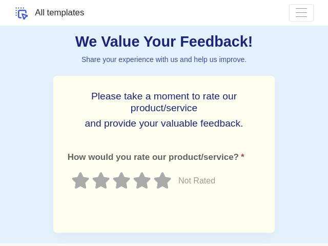 Customer Satisfaction Rating with GMB Redirect (Type 1)