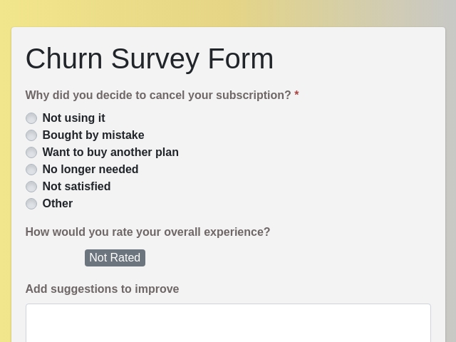 Churn survey