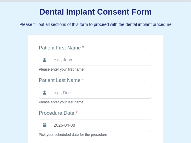 Dental Implant Consent Form