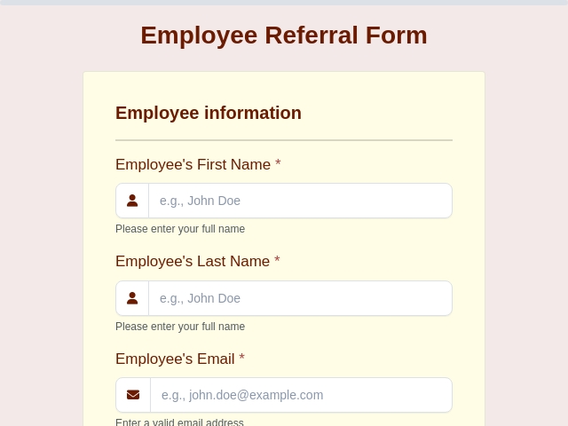 Employee Referral Form