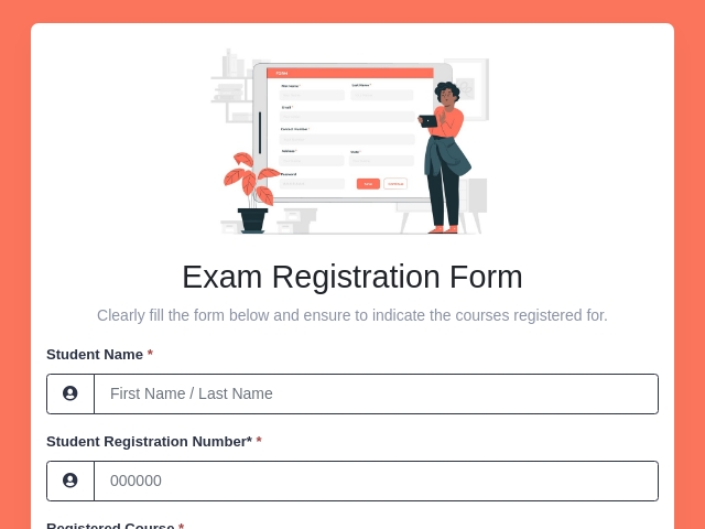 Exam Registration Form