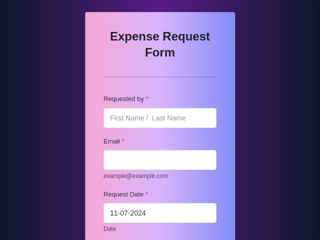 Expense Request Form