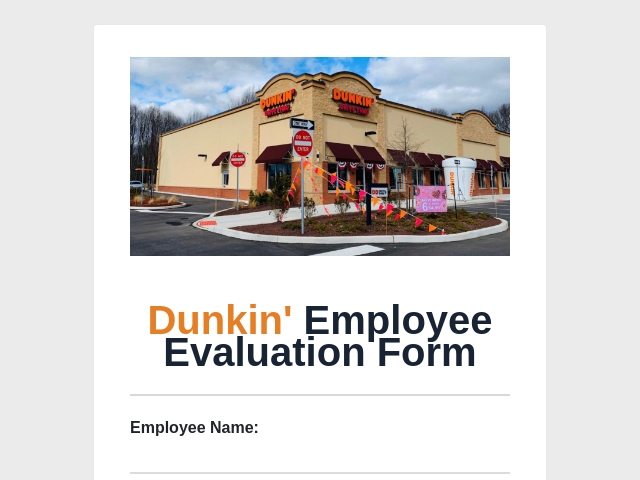 Food Service Employee Evaluation Form