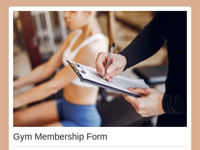 Gym Membership Form