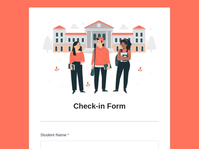 High School Student Check-in Form