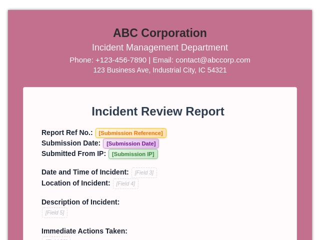 Incident Review Report