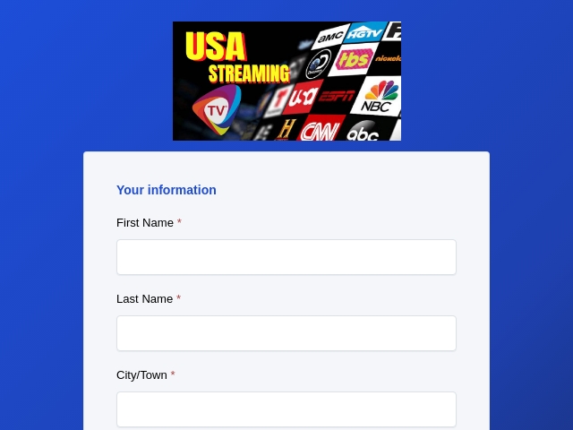 Lead generation form