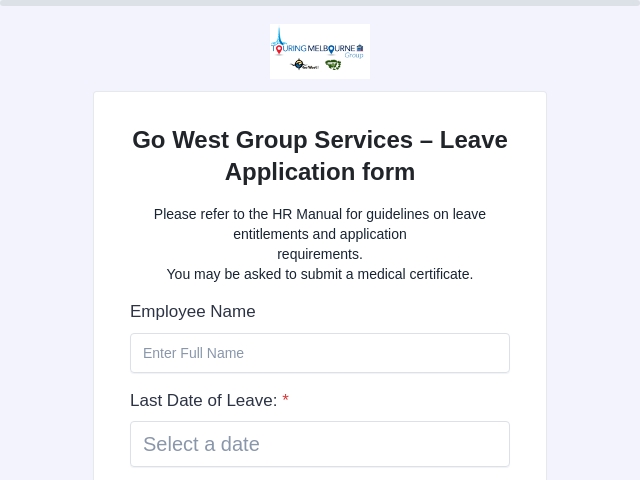 Leave Application Form