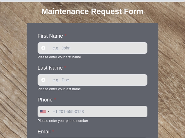 Maintenance Request Form
