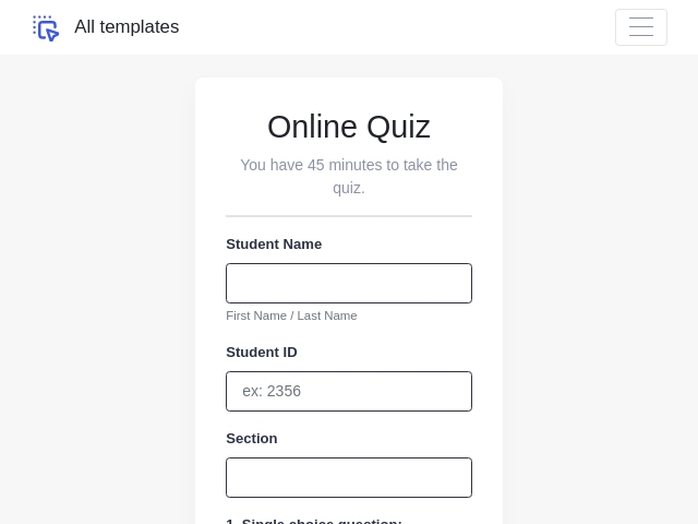 Online Quiz