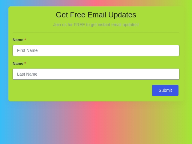 Opt-In Form-Get Free Email Updates!