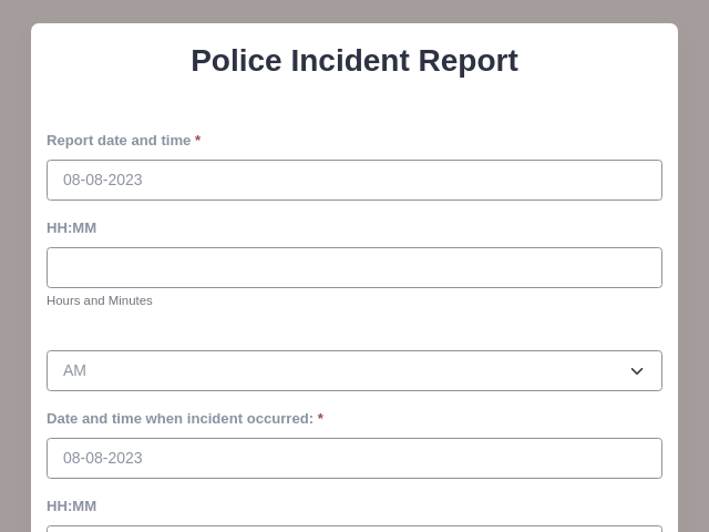 Police Incident Report
