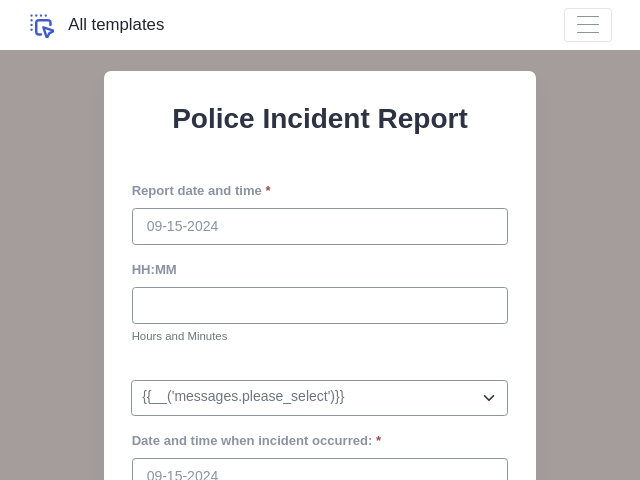 Police Incident Report