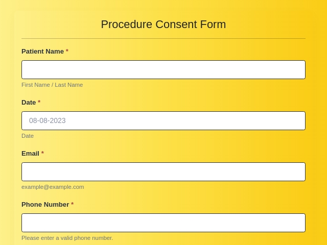 Procedure Consent Form