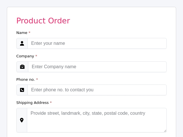 Product order