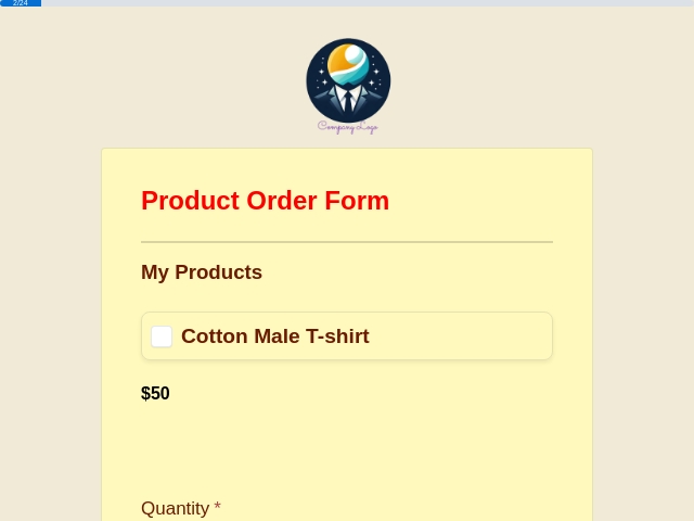 Product Order Form