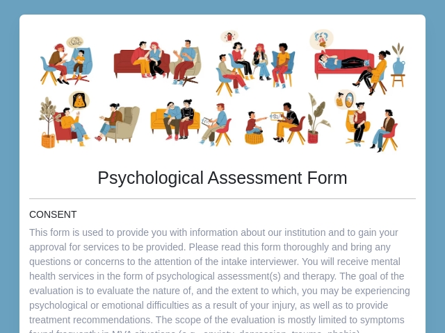Psychological Assessment Form