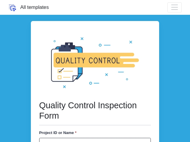 Quality Control Inspection Form