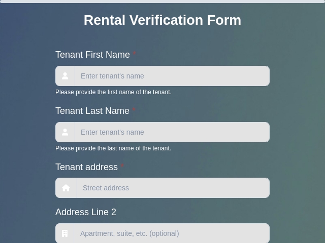 Rental Verification Form