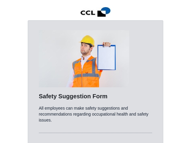 Safety Suggestion Form