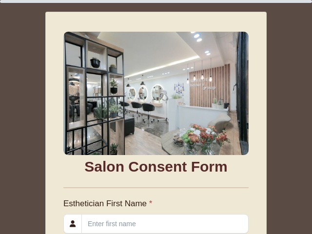 Salon Consent Form