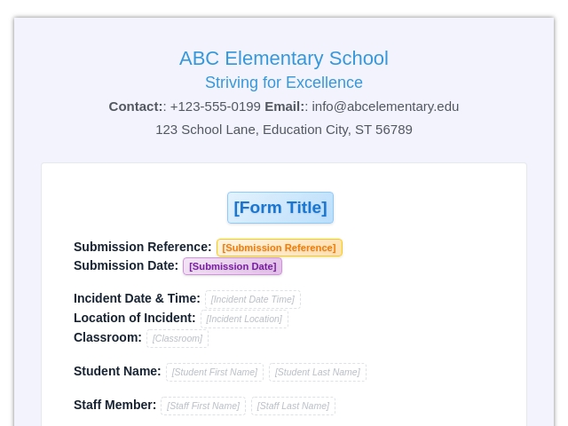 School Incident Report