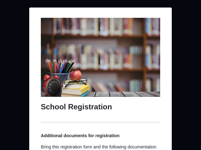 School Registration Form