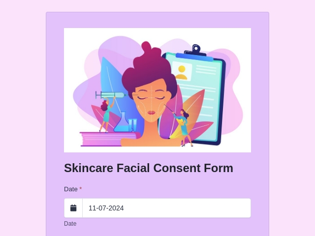 Skincare Facial Consent Form