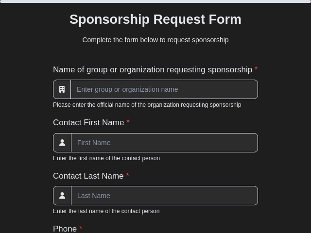 Sponsorship Request Form