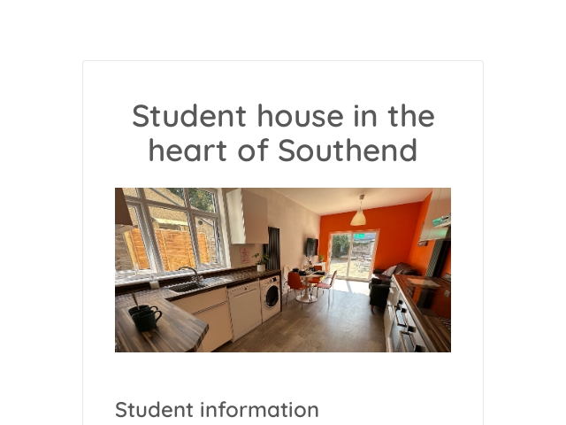 Student Let Southend – Information Form 2026/27