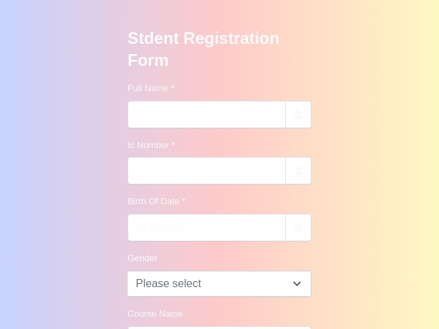Student Registration Form