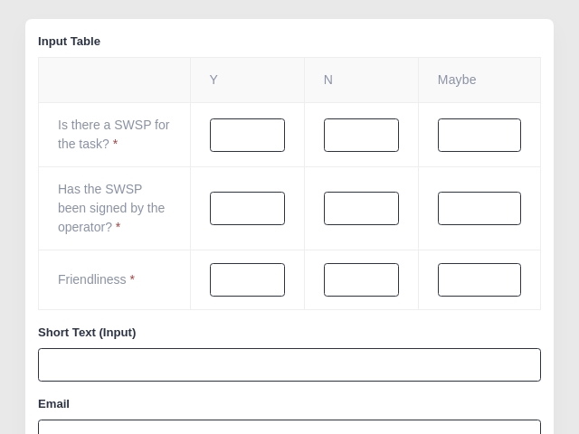 Test form