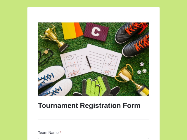 Tournament Registration Form